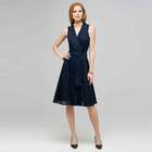 Pleated Dress With Front Sash., , small